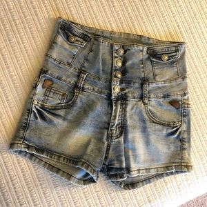High-Waisted Denim Shorts